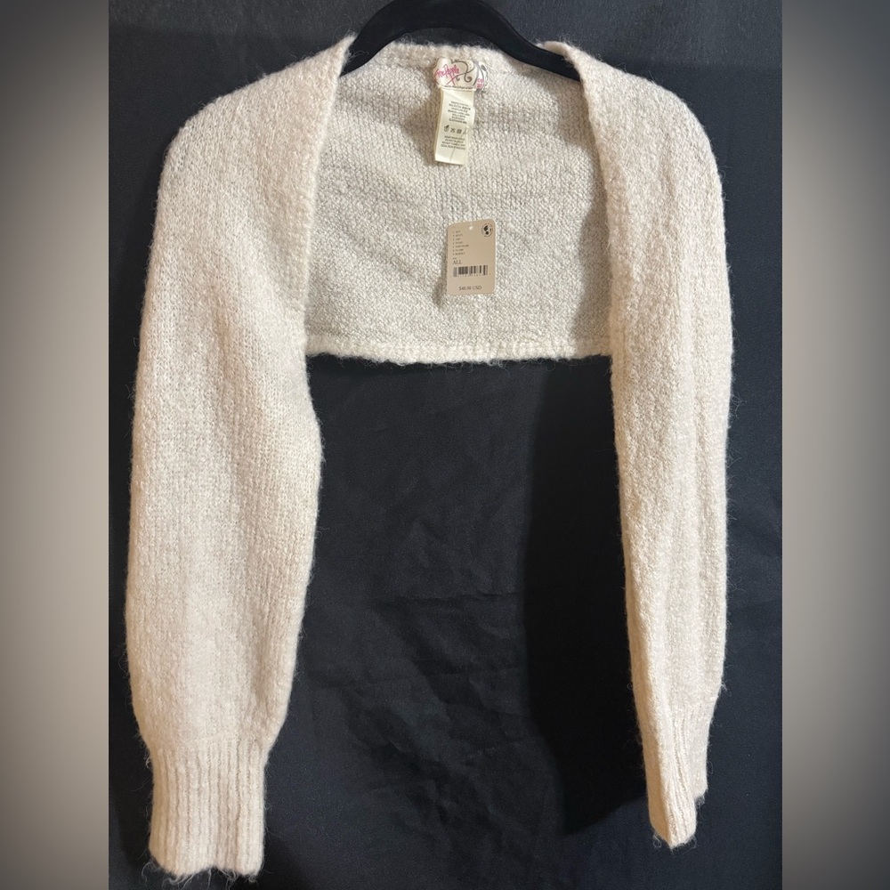 Free People Ivory Knit Shrug